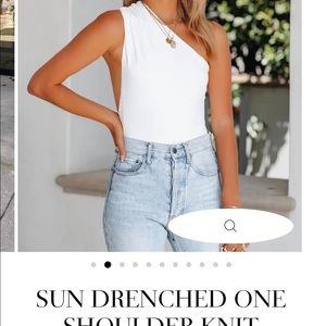 Vici size M sun drenched one shoulder bodysuit-white! In bag unopened.